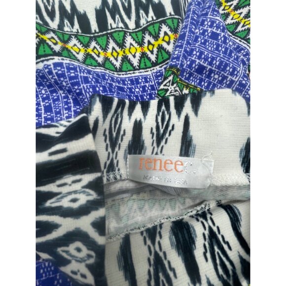 Renee C pencil skirt small boho graphic polyester blend stretch made in USA READ - Picture 5 of 5